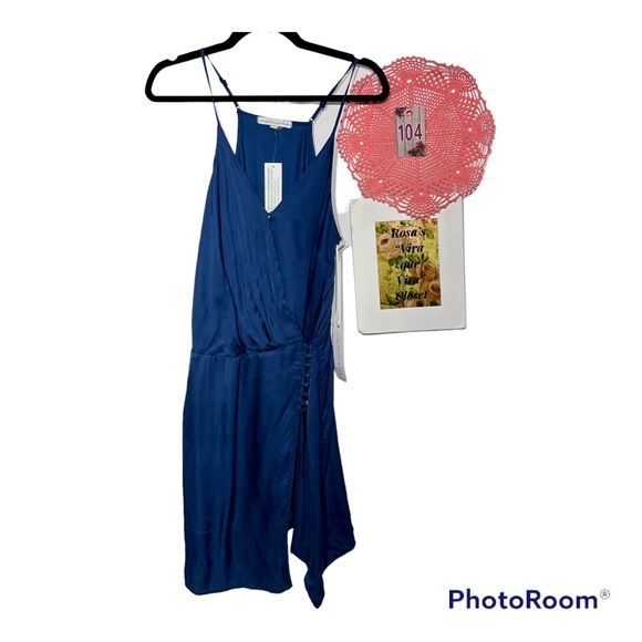 Young Fabulous & Broke NWT Wrap Royal Jewel Blue Mini V-Neck Mini Dress - Picture 6 of 16